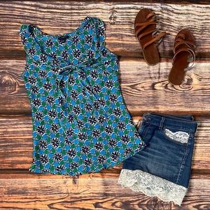 Banana Republic Floral Tie-Front Top